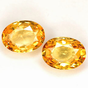 캐럿 천연 골든 옐로우 사파이어 보석, 타원형 컷, 7×5.2 mm, VVS