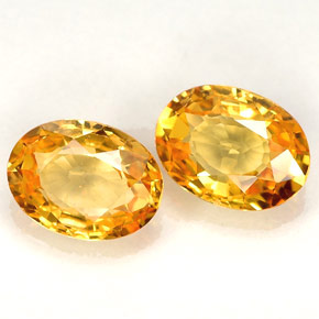 캐럿 천연 골든 옐로우 사파이어 보석, 타원형 컷, 7×5.2 mm, VVS