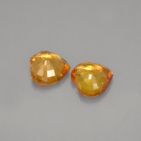 캐럿 천연 옐로우 오렌지 사파이어 보석, 하트 모양, 6.1×6.1 mm, VVS-VS