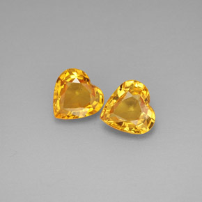 캐럿 천연 골든 옐로우 사파이어 보석, 하트 모양, 6.1×5.9 mm, VVS-VS