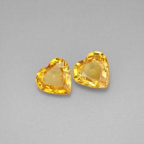 캐럿 천연 골든 옐로우 사파이어 보석, 하트 모양, 6.1×5.9 mm, VVS-VS