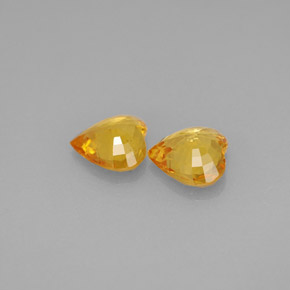캐럿 천연 골든 옐로우 사파이어 보석, 하트 모양, 6.1×5.9 mm, VVS-VS