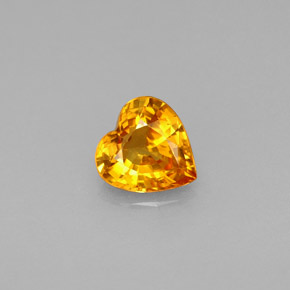 0.84캐럿 천연 골든 오렌지 사파이어, 하트 모양, 6×5.9 mm, VVS-VS