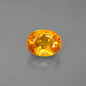 2.13캐럿 천연 골든 옐로우 사파이어, 타원형 컷, 7.8×6 mm, VS-SI
