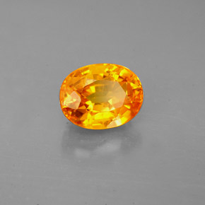 2.13캐럿 천연 골든 옐로우 사파이어, 타원형 컷, 7.8×6 mm, VS-SI