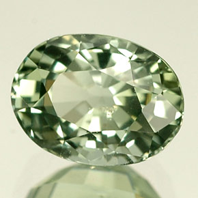 1.50캐럿 천연 그린 사파이어, 타원형 컷, 7.1×5.3 mm, VS-SI