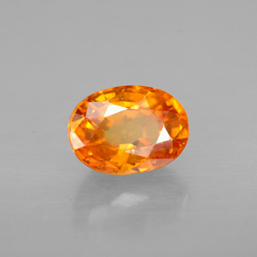 1.50캐럿 천연 옐로우 오렌지 사파이어, 타원형 컷, 7.1×5.2 mm, VS-SI