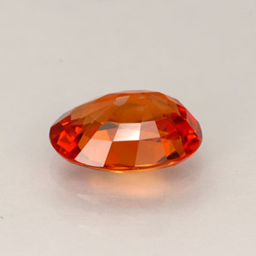 0.97캐럿 천연 붉은빛 오렌지 사파이어, 타원형 컷, 7×5.1 mm, VS