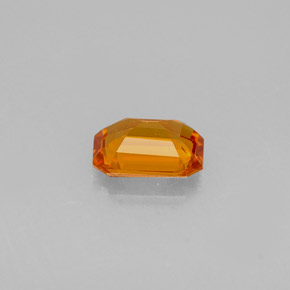 0.72캐럿 천연 옐로우 오렌지 사파이어, 에메랄드 컷, 6.1×4.2 mm, VVS