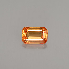 0.75캐럿 천연 오렌지 사파이어, 에메랄드 컷, 6.1×4.1 mm, VS