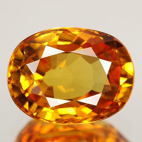 2.45캐럿 천연 골든 옐로우 사파이어, 타원형 컷, 8.9×6.8 mm, VS