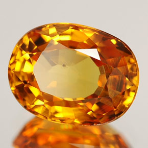 2.45캐럿 천연 골든 옐로우 사파이어, 타원형 컷, 8.9×6.8 mm, VS