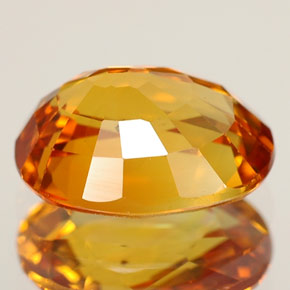 2.45캐럿 천연 골든 옐로우 사파이어, 타원형 컷, 8.9×6.8 mm, VS