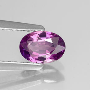 0.55캐럿 천연 핑크빛 퍼플 사파이어, 타원형 컷, 6.1×4.3 mm, VS