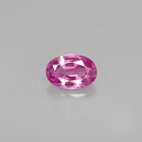 0.59캐럿 천연 퍼플 핑크 사파이어, 타원형 컷, 6×4.1 mm, VVS
