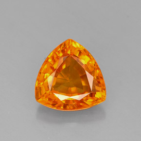 1.04캐럿 천연 만다린 오렌지 사파이어, 트릴리언, 6.2×6.2 mm, VVS-VS