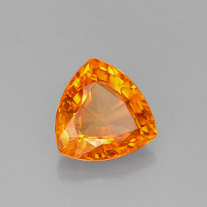 1.04캐럿 천연 만다린 오렌지 사파이어, 트릴리언, 6.2×6.2 mm, VVS-VS