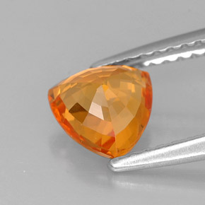 1.04캐럿 천연 만다린 오렌지 사파이어, 트릴리언, 6.2×6.2 mm, VVS-VS