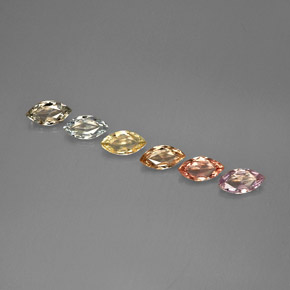 캐럿 천연 멀티컬러 사파이어 보석, 마퀴즈, 7×3.6 mm, VS-SI