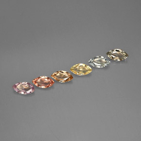 캐럿 천연 멀티컬러 사파이어 보석, 마퀴즈, 7×3.6 mm, VS-SI