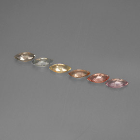 캐럿 천연 멀티컬러 사파이어 보석, 마퀴즈, 7×3.6 mm, VS-SI