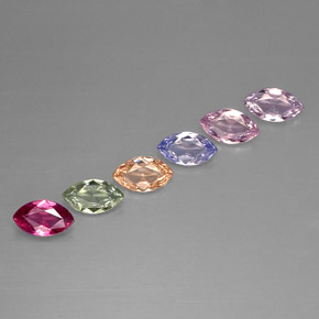 캐럿 천연 멀티컬러 사파이어 보석, 마퀴즈, 7.1×4 mm, VVS