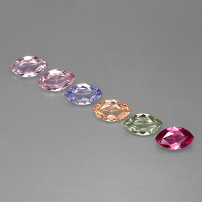 캐럿 천연 멀티컬러 사파이어 보석, 마퀴즈, 7.1×4 mm, VVS