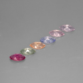 캐럿 천연 멀티컬러 사파이어 보석, 마퀴즈, 7.1×4 mm, VVS
