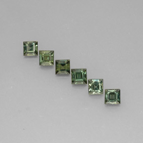 캐럿 천연 푸르스름한 그린 사파이어 보석, 스퀘어, 3.9×3.8 mm, VVS-VS
