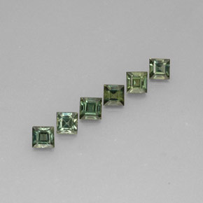 캐럿 천연 푸르스름한 그린 사파이어 보석, 스퀘어, 3.9×3.8 mm, VVS-VS