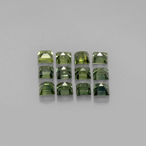 캐럿 천연 멀티 그린 사파이어 보석, 스퀘어, 3.5×3.5 mm, VVS-VS