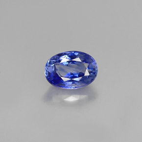 0.92캐럿 천연 콘플라워 블루 사파이어, 타원형 컷, 6.4×4.6 mm, VS