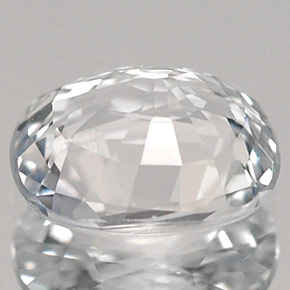 1.04캐럿 천연 화이트 사파이어, 타원형 컷, 6.8×5.7 mm, VVS-VS