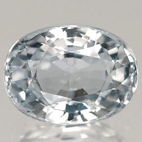 1.44캐럿 천연 푸르스름한 화이트 사파이어, 타원형 컷, 7.4×5.5 mm, VVS