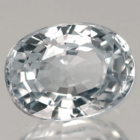 1.44캐럿 천연 푸르스름한 화이트 사파이어, 타원형 컷, 7.4×5.5 mm, VVS