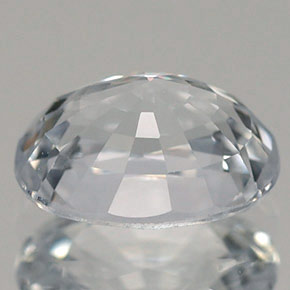1.44캐럿 천연 푸르스름한 화이트 사파이어, 타원형 컷, 7.4×5.5 mm, VVS