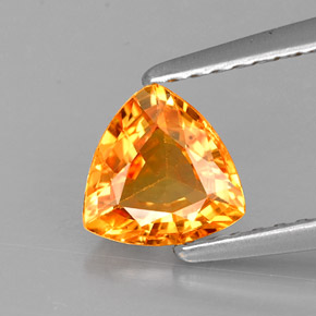 0.87캐럿 천연 옐로우 오렌지 사파이어, 트릴리언, 6.2×6.2 mm, VVS-VS