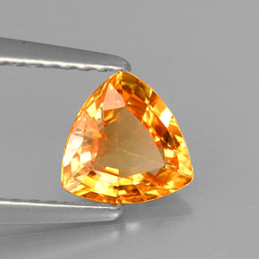 0.87캐럿 천연 옐로우 오렌지 사파이어, 트릴리언, 6.2×6.2 mm, VVS-VS