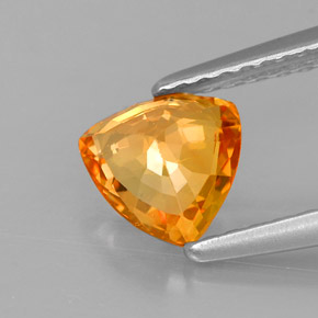 0.87캐럿 천연 옐로우 오렌지 사파이어, 트릴리언, 6.2×6.2 mm, VVS-VS