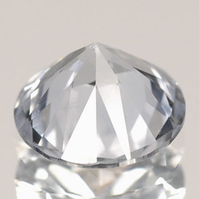0.77캐럿 천연 화이트 사파이어, 라운드 컷, 5.70 mm, VVS