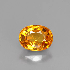 1.24캐럿 천연 골든 옐로우 사파이어, 타원형 컷, 6.9×5.2 mm, VVS