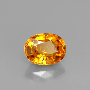 1.24캐럿 천연 골든 옐로우 사파이어, 타원형 컷, 6.9×5.2 mm, VVS