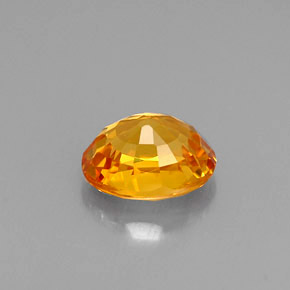 1.24캐럿 천연 골든 옐로우 사파이어, 타원형 컷, 6.9×5.2 mm, VVS