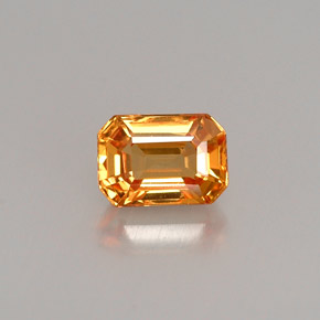 0.83캐럿 천연 골든 옐로우 사파이어, 에메랄드 컷, 6×4.2 mm, VS