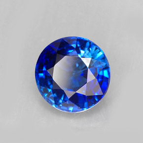1.47캐럿 천연 로열 블루 사파이어, 라운드 컷, 6.53 mm, IF