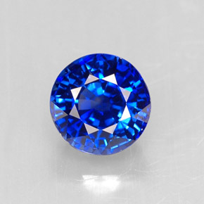 1.55캐럿 천연 로열 블루 사파이어, 라운드 컷, 6.23 mm, IF