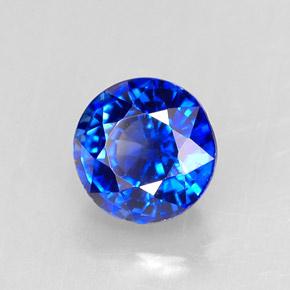 1.55캐럿 천연 로열 블루 사파이어, 라운드 컷, 6.23 mm, IF