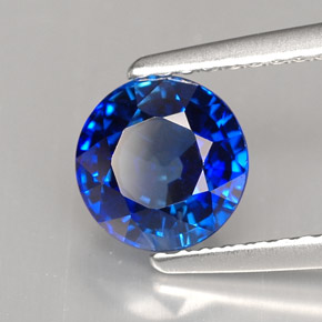 1.68캐럿 천연 로열 블루 사파이어, 라운드 컷, 6.65 mm, IF