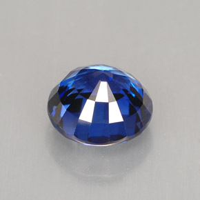 1.68캐럿 천연 로열 블루 사파이어, 라운드 컷, 6.65 mm, IF