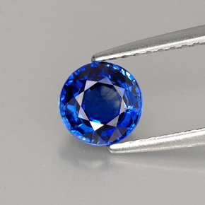 1.12캐럿 천연 로열 블루 사파이어, 라운드 컷, 5.92 mm, IF
